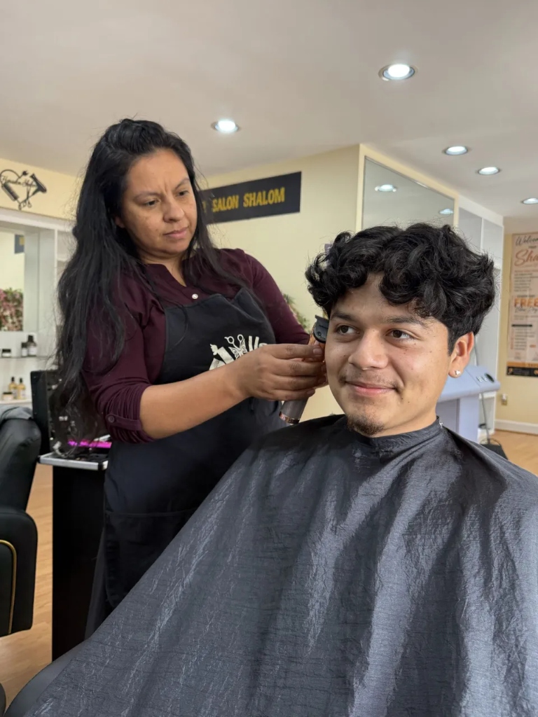 Hair Transformation Before (Cut in Progress)